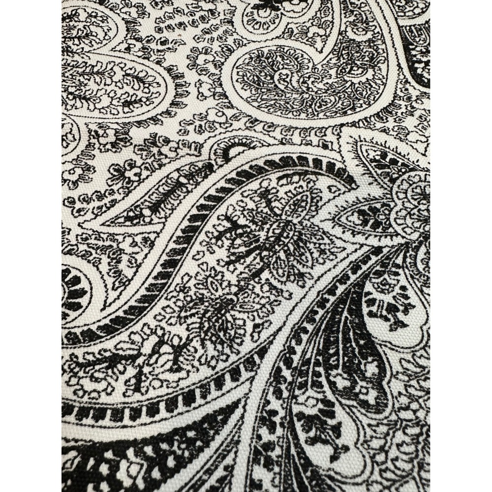 Premier Prints Classic Paisley Black White Fabric 2 Yards x 56" Cotton Duck READ - Picture 3 of 5